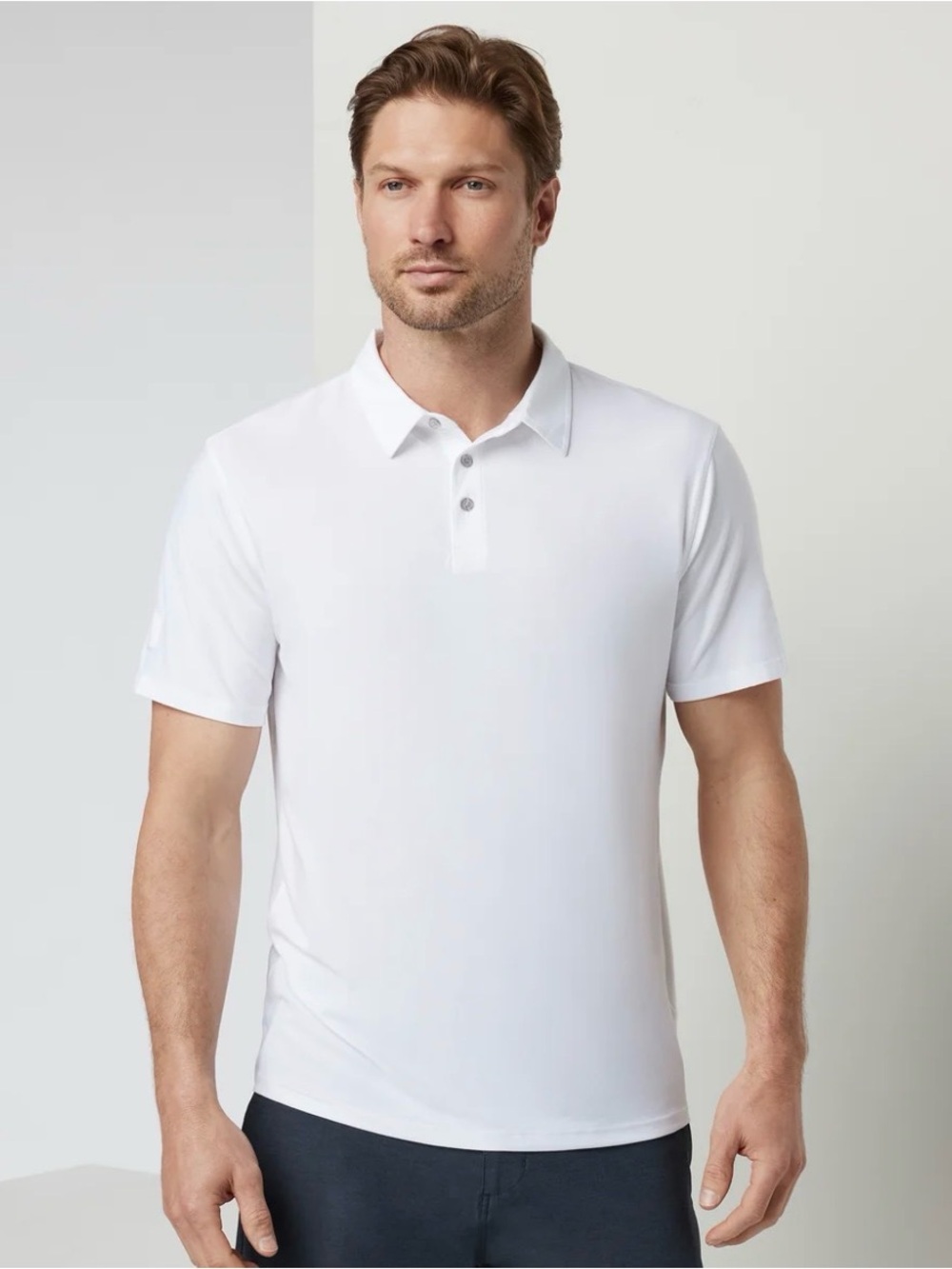 Vuori White Short-Sleeve Performance Polo